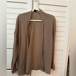Women's Tan Open-Front Sweater